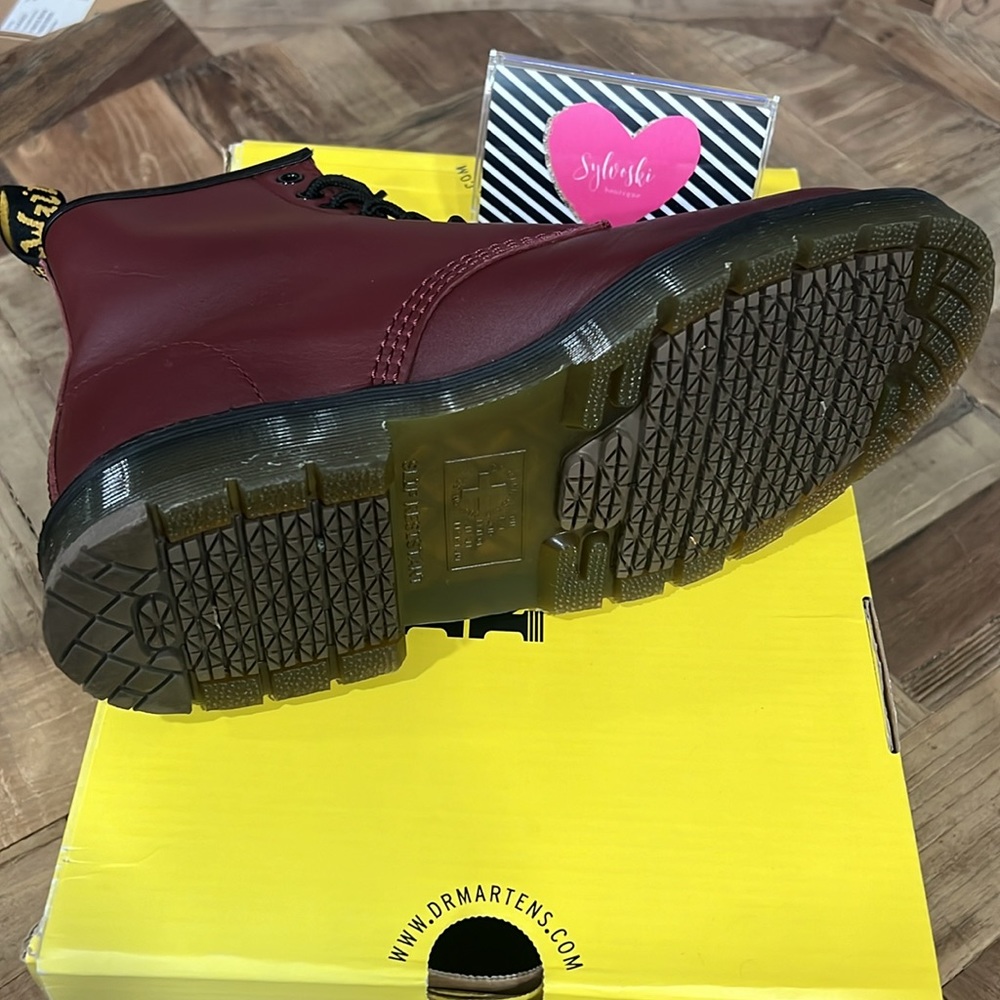 🆕DR MARTENS 1460 SLIP RESISTANT LEATHER LACE UP BOOTS CHERRY RED INDUSTRIAL NWT - Picture 13 of 13